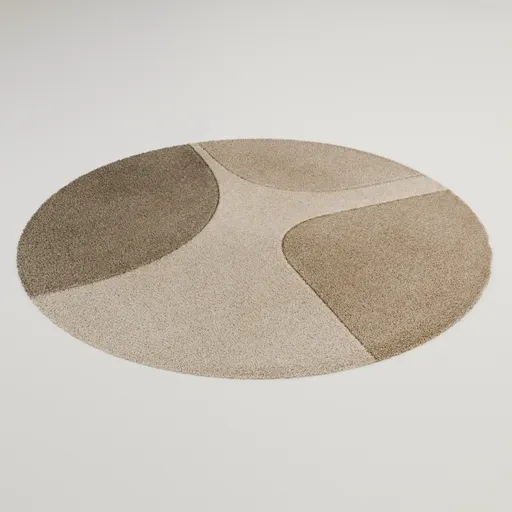 Round Abstract Multitone Rug