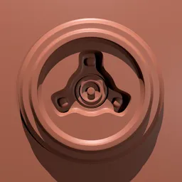 Detailed 3D sculpting brush imprint with futuristic plug design for Blender modeling.