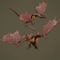 Rigged Red Fantasy Dragon-Game Ready