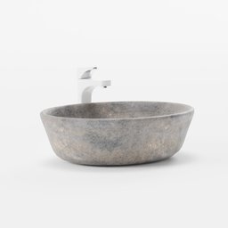 Washbasin bowl stone with tall faucet