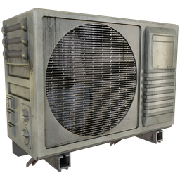 "Metal air conditioner for exterior use. Perfect for urban and home settings. Clean cel-shaded design with high-res texture."