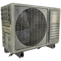 "Metal air conditioner for exterior use. Perfect for urban and home settings. Clean cel-shaded design with high-res texture."