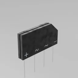 "3D model of a minimalist Rectifier device, designed for use in circuit boards and motherboards. Created in Blender 3D with chiral lighting, capacitors, and monoliths. Perfect for industrial or utility-themed projects."