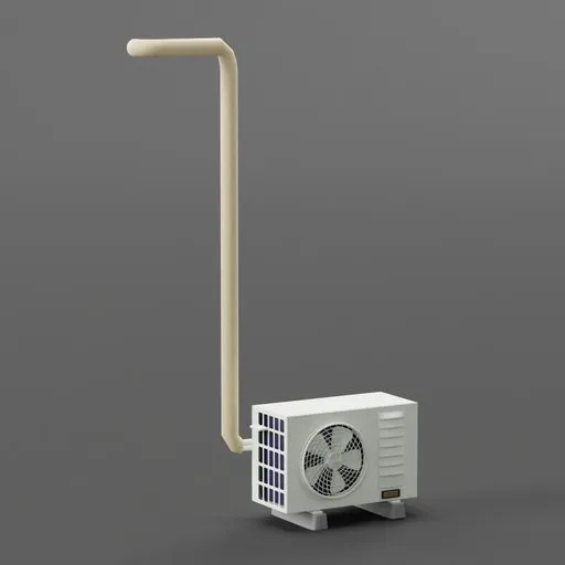 Highly detailed Blender 3D model of an air conditioner outdoor unit, ideal for architectural visualization.