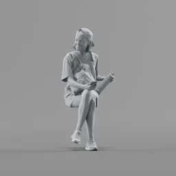 Lowpoly Female Sitting