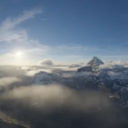 Snow Mountain Peak Sunset