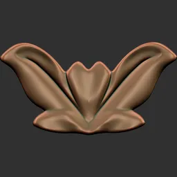 Detailed 3D sculpting brush imprint of ornamental design for digital model surface detailing.