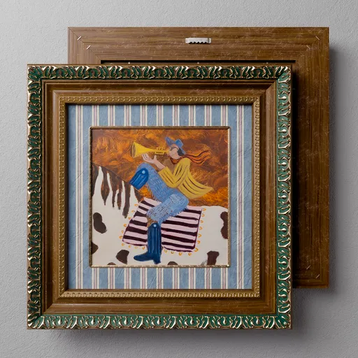 Picture Cowboy Trumpet Art Frame
