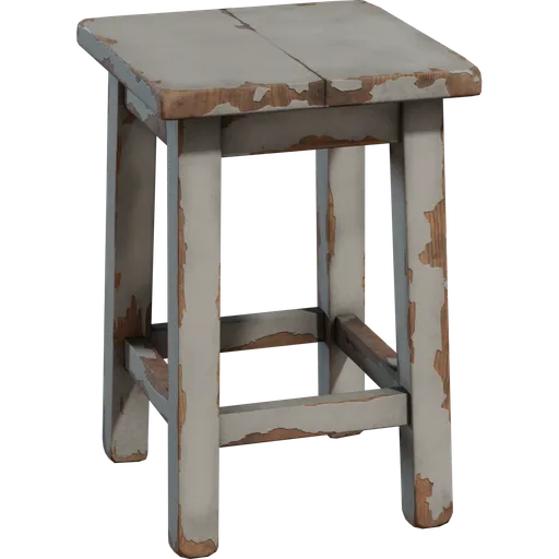 Painted Wooden Stool