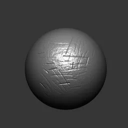 3D sculpting brush for Blender, NS Metal Damage surface, with cuts and impact marks effect.