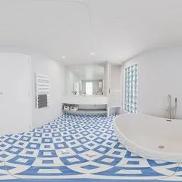 White and Blue Bathroom