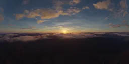 Cloudy Aerial Golden Sunset