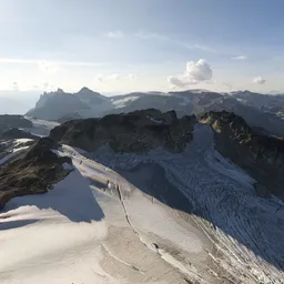 Aerial Mountain Glacier Sunny