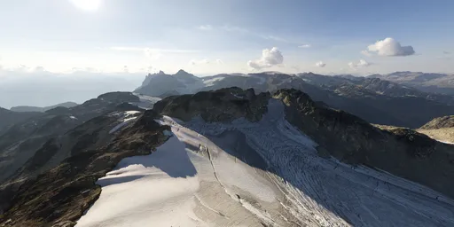 Aerial Mountain Glacier Sunny