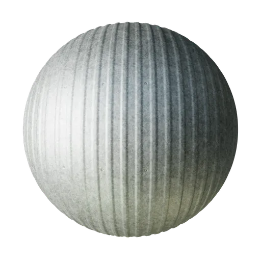 High-quality PBR textured corrugated steel material for 3D modeling in Blender and other software.