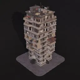 High Detail Abandoned Building