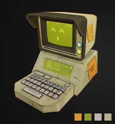 Stylized 3D computer model with retro design, created in Blender, suitable for game development.