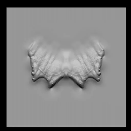 3D sculpting brush imprint for aquatic creature detailing, compatible with Blender, ideal for fish scale textures.