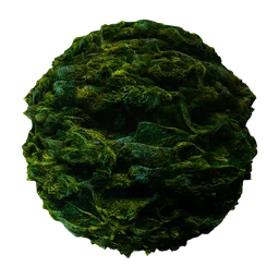 Highly detailed Mossy Stone texture for 3D rendering with adjustable PBR settings in Blender and other 3D applications.