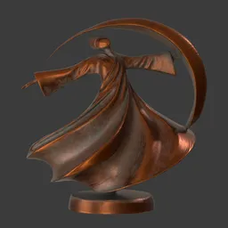 Dancing human bronze statue