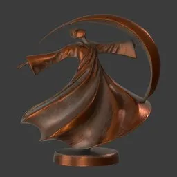 Dancing human bronze statue