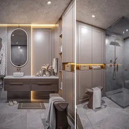 Modern Bathroom Interior Scene