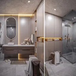 Modern Bathroom Interior Scene