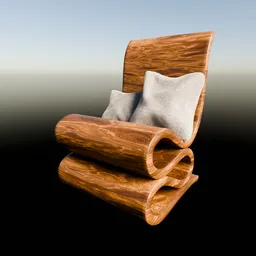 Wooden Curvy Seat With Pillows