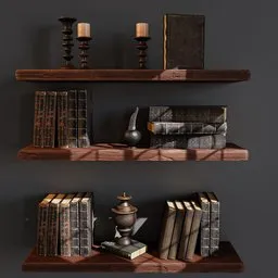Rustic Wooden Wall Shelf Decor Set