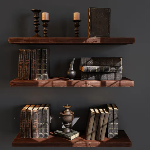 Rustic Wooden Wall Shelf Decor Set