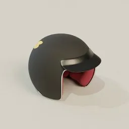 Retro Matte Black Open-Face Helmet
