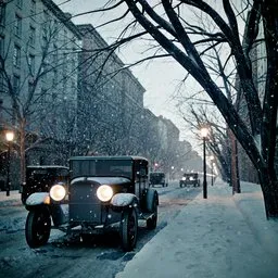 1920s Winter City Street