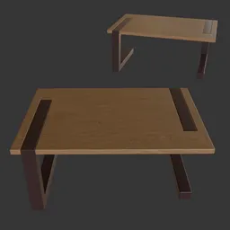 Cantilever wooden table