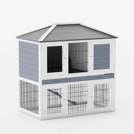 Detailed Blender 3D model of a dog house with intricate design and 200k triangle count.