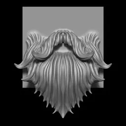 3D sculpting tool for creating detailed stylized beards and mustaches in Blender models.