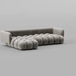 Grey velvet modular sofa