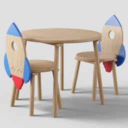 Rocket chair and table for kids