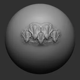 NS Dragon multi scales 02 brush imprint of layered reptilian scales for 3D sculpting in Blender.