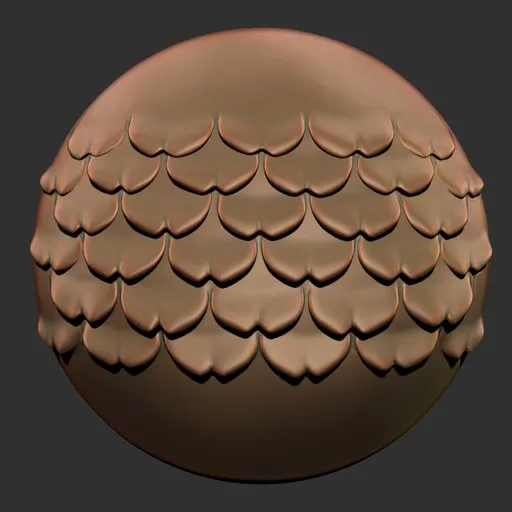 ER Dragon Brush 33 for sculpting detailed reptilian textures on 3D models, ideal for Blender 3D artists.