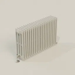 Detailed 3D model of a white room radiator, compatible with Blender 3D, showcasing intricate design and textures.