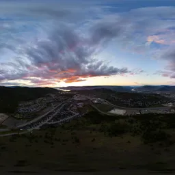 Colorful Sunset over City