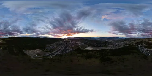 Colorful Sunset over City