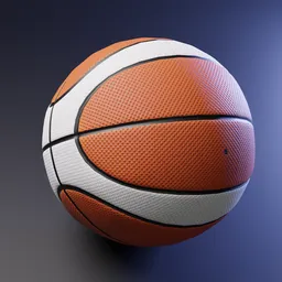 Realistic two-toned basketball 3D model with detailed textures, suitable for use in Blender animations and games.