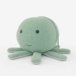 Knitted Octopus Toy for Kids