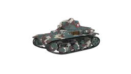 Detailed 3D Blender model of a low-poly camouflaged military tank with optimized mesh for virtual environments.