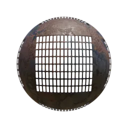 Customizable procedural metal grate texture with optional rust effect for PBR shading in Blender 3D and other 3D applications.