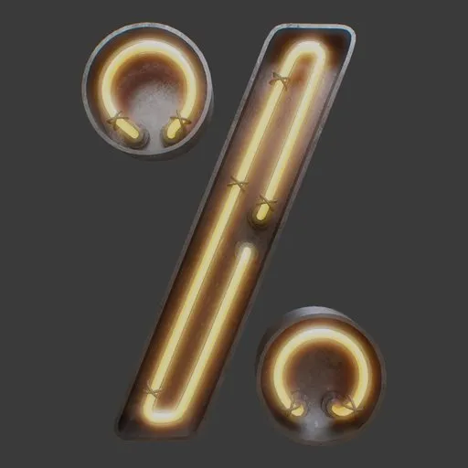 Neon Symbol Percent