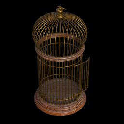 "Stunning untextured Birdcase 3D model crafted with Blender 3D software in a directoire style. This creative commons attribution art piece features an open birdcage ready for flight and showcases substance designer metal. Ideal for gamers as a specular 1024x1024 resolution asset for Unreal Engine 5."
