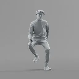 Lowpoly Male Sitting