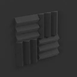Highly detailed 3D acoustic foam paneling, Blender render for soundproofing in studio design.